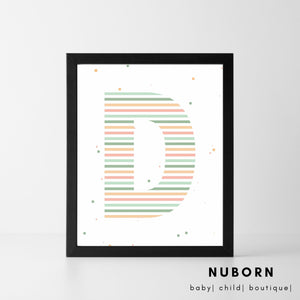 Stripey Initial | Wall Art |