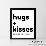 Hugs + Kisses Coming your Way | Wall Art |
