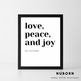 Love, Peace & Joy | Wall Art |