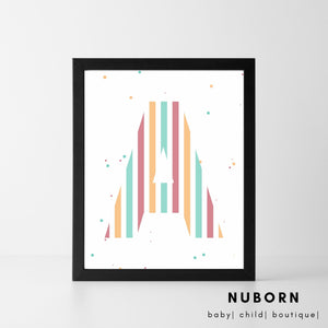 Funky Stripes Initial | Wall Art |