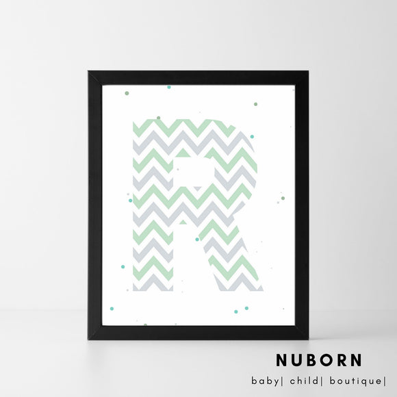 Zig Zag Initial | Wall Art |