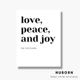 Love, Peace & Joy | Wall Art |