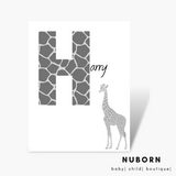 Giraffe Print | Name | Wall Art |